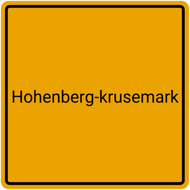 Meldebestätigung Hohenberg-Krusemark
